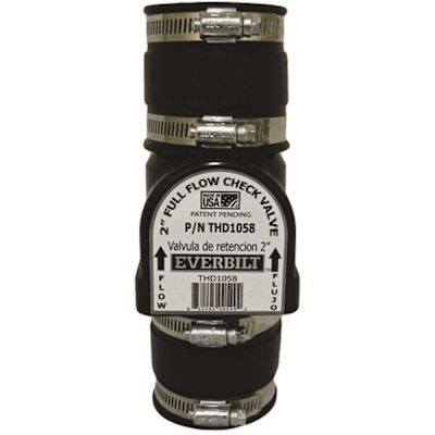 Everbilt 2 in. Sewage Check Valve with Flexible PVC Fittings
