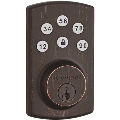 Kwikset Powerbolt 240 Venetian Bronze Single Cylinder Keypad Electronic Deadbolt Featuring SmartKey Security