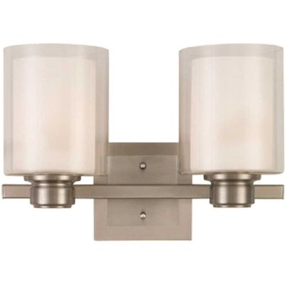 Design House Oslo 2-Light Satin Nickel Indoor Bath or Vanity Light