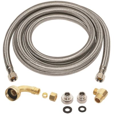 Everbilt 3/8 in. COMP x 3/8 in. COMP x 96 in. Universal Stainless Steel Dishwasher Connector
