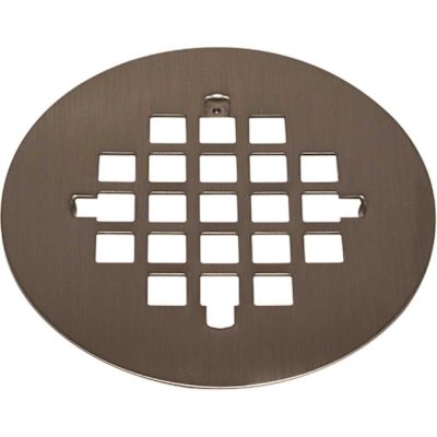 Oatey 4-1/4 in. Round Universal Snap-In Shower Strainer in Brushed Nickel