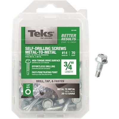 Teks #14 x 3/4 in. External Hex Washer Head Self-Drilling Screw (70-Pack)