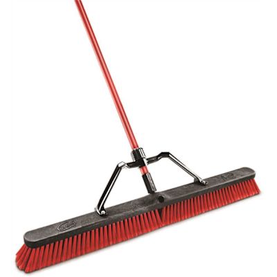 Libman 36 in. High Power Multi-Surface Push Broom Set with Brace and 60 in. Steel Handle