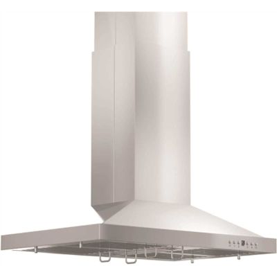 ZLINE Kitchen and Bath 30 in. 400 CFM Convertible Island Mount Range Hood with 2 LED Lights in Stainless Steel