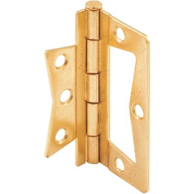 Prime-Line 3 in. Brass Plated Steel Bi-Fold Door Non-Mortise Hinge (2-Pack)