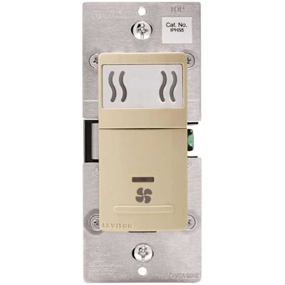 Leviton Decora In-Wall Humidity Sensor & Fan Control, 3 A, Single Pole, Ivory