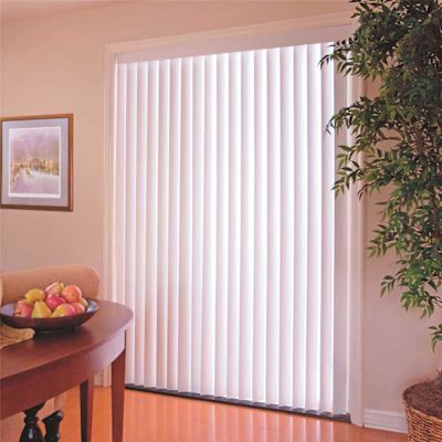 Designer's Touch 3.5 in. PVC Vertical Blinds Alabaster - 59 in. W x 36 in. L