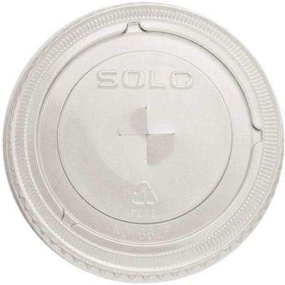 SOLO Clear Lid PET 662 Flat Straw Slot (1000-Pack)