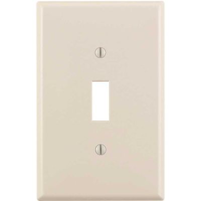Leviton 1-Gang Light Almond Toggle Nylon Midway/Midsize Wall Plate (1-Pack) PJ1-T
