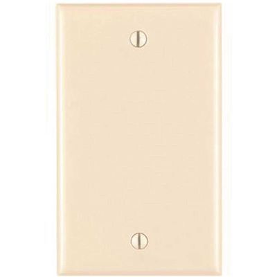 Leviton 1-Gang No Device Blank Wallplate Standard Size Thermoset Box Mount, Light Almond