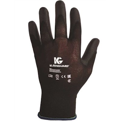 KleenGuard G40 Size 9.0 Large Black Polyurethane Coated Gloves High Dexterity (12-Pairs/Bag)