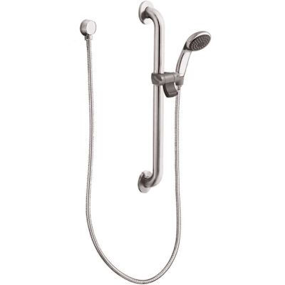 MOEN Commercial Slide Bar with 1-Spray Handheld Shower and Metal Hose 1-1/2 x 24 in. 2.5 GPM in Chrome