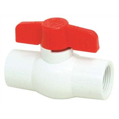 PVC THREADED BALL VALVE, 1/2 IN.