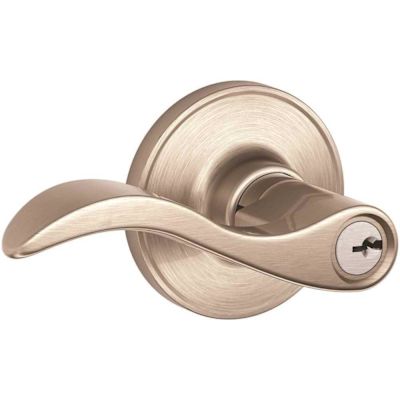 Schlage Seville Satin Nickel Keyed Entry Door Lever Lockset