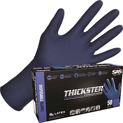 SAS Safety Thickster X-Large Powder-Free 12 in. 14mil Latex Disposable Gloves (50 Gloves/Box)