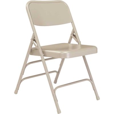 National Public Seating Grey Metal Stackable Folding Chair (Set of 4)