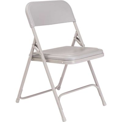 National Public Seating Grey Plastic Seat Stackable Outdoor Safe Folding Chair (Set of 4)