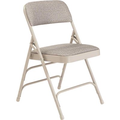National Public Seating Grey Fabric Padded Seat Stackable Folding Chair (Set of 4)