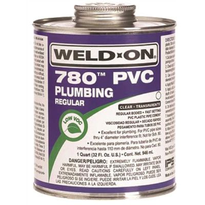 IPS Corporation 780 Regular-Bodied PVC Cement, Clear, Pint (16 oz.)