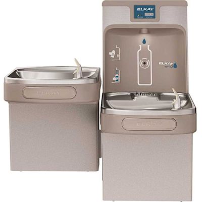 Elkay ezH2O ADA Cooler Light Gray, Bi-Level Drinking Fountain Bottle Filling Station
