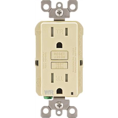 Leviton 15 Amp 125 V  Tamper Resistant Duplex Outlet/Receptacle Ivory (1-Pack) GFWT1-I