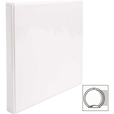 Business Source View Binder with 2 Inside Pockets 1/2 in. Capacity, White