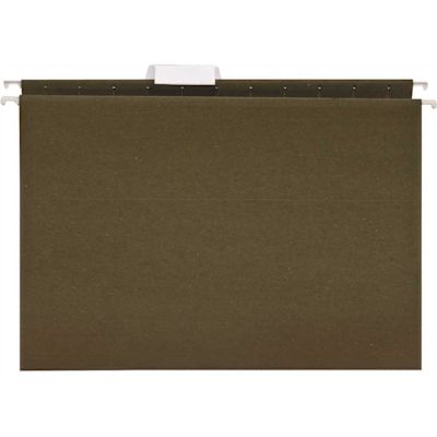 Business Source File Folders, Hanging, Letter, 1/5-Cut, Standard Green (25 per Box)