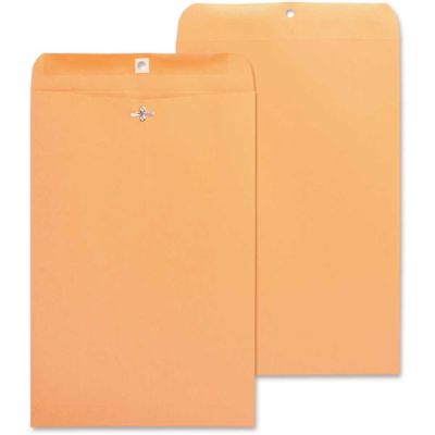 Business Source 28 lbs. 10 in. x 15 in. Clasp Envelopes Brown Kraft (100 per Box)
