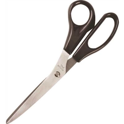Business Source 8 in. Stainless Steel Scissors Bent Black Handles
