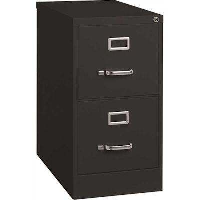Lorell Verticalfile 2-Drawer 15 in. x 25 in. x 28-3/8 in. with Lock in Black