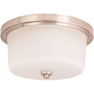 Monument 2-Light Ceiling Fixture 13 In Brushed Nickel