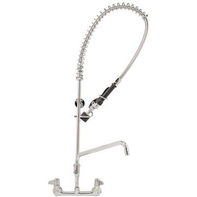 T&S Two Handle Pull-Down Sprayer Kitchen Faucet with Add on Faucet in Polished Chrome