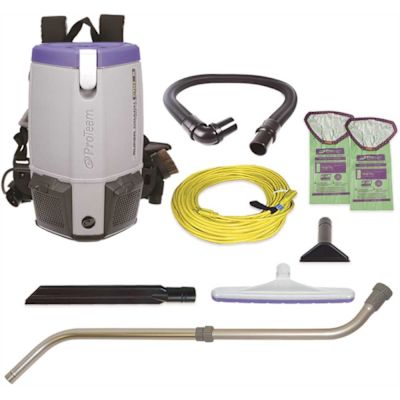 ProTeam Super Coach Pro 6, 6 qt. Commercial Backpack Vacuum Cleaner with Xover Multi-Surface and Telescoping Wand Kit
