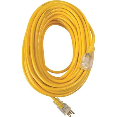 Yellow Jacket 100 ft. 12/3 SJTW Outdoor Heavy-Duty Extension Cord with Power Light Plug