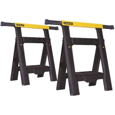 Stanley 32 in. H Plastic 2-Way Adjustable Folding Sawhorse (2 Pack)