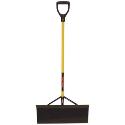 SEYMOUR MFG. STRUCTRON STEEL SNOW PUSHER WITH 24 IN. HEAD WITH BRACES AND 42 IN. FIBERGLASS HANDLE