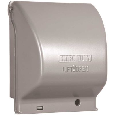 TAYMAC N3R Extra Duty 3.5-in. deep Aluminum Gray 2-Gang Weatherproof In-use Electrical Outlet Cover, UFAST 55-in-1, Lockable