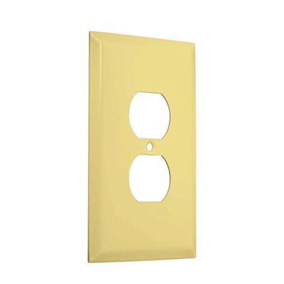 TAYMAC Ivory 1-Gang Duplex Outlet Wall Plate (1-Pack)