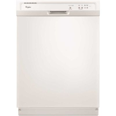 Whirlpool 24 in. White Front Control Built-in Tall Tub Dishwasher with 1-Hour Wash Cycle, 55 dBA