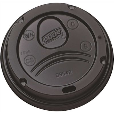 Dixie Dome Large, Black, Disposable Plastic Hot Cup Lids, (1,000 Lids per Case)