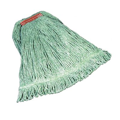 Rubbermaid Commercial Products Super Stitch Blend Large Wet Mop 1 in. Headband, Green