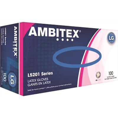 Ambitex Latex Powder-Free Large 100 Gloves Per Box