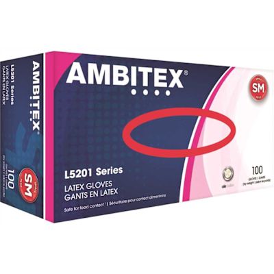 Ambitex Latex Powder-Free Small 100 Gloves Per Box
