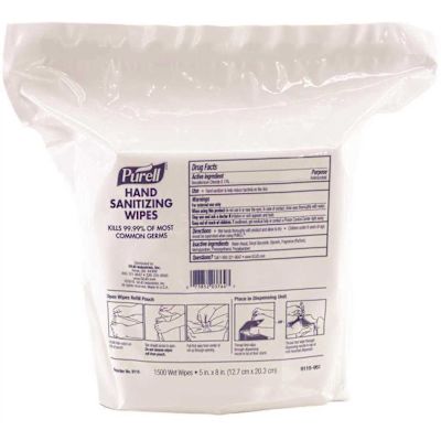 Purell WIPES SANITIZING 1500 COUNT 2 PER CASE