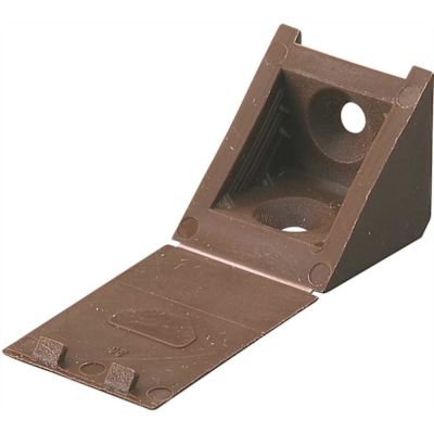 Screw-On Plastic Connector and Stabilizer for Corners and Edges, Brown (50-Pack)