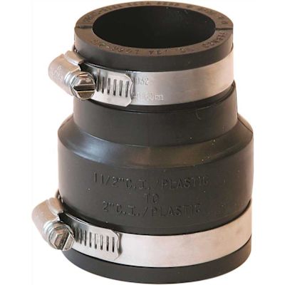 Fernco 2 in. x 1-1/2 in. Flexible PVC Clamp Reducer Coupling