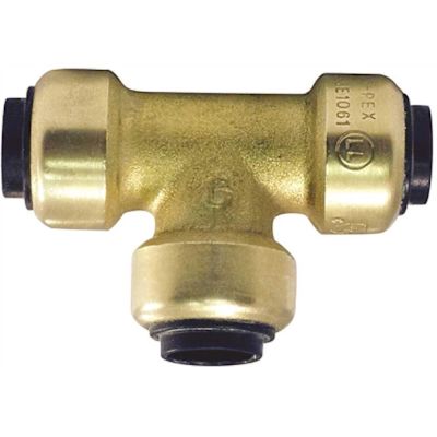 Tectite 1/4 in. Brass Push-To-Connect Tee Fitting