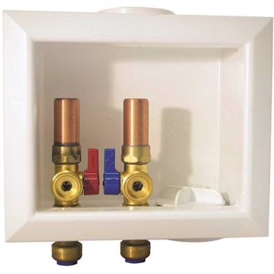 Tectite 1/2 in. Brass Push-to-Connect x 3/4 in. Male Hose Thread Washing Machine Outlet Box with Water Hammer Arrestors