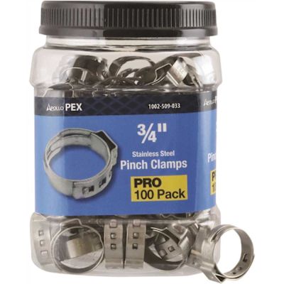 Apollo 3/4 in. Stainless Steel PEX-B Barb Pinch Clamp Jar (100-Pack)