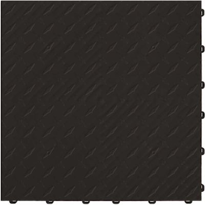 Swisstrax 15.75 in. x 15.75 in. Jet Black Diamond Trax 9-Tile Modular Flooring Pack (15.5 sq. ft./case)